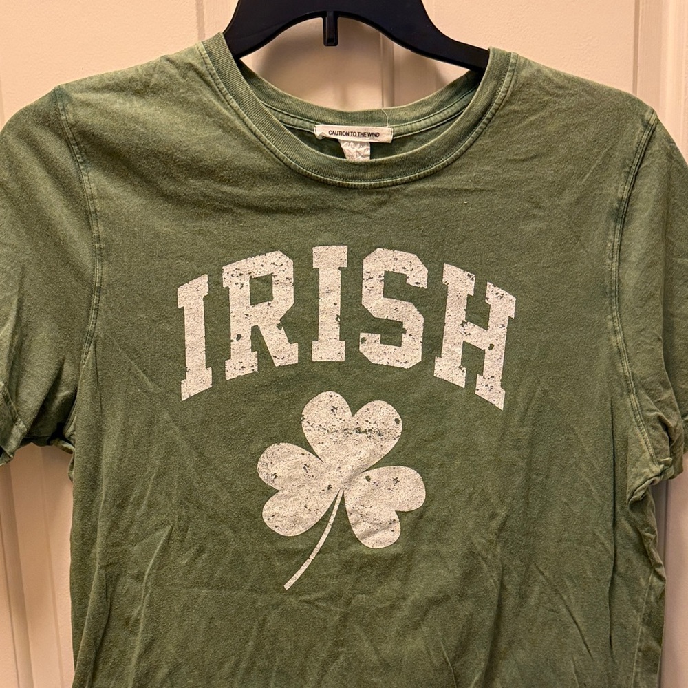 Caution To The Wind Olive Irish Tee